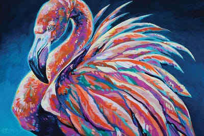 On Flamingo Pond by Derrick Higgins metal wall art