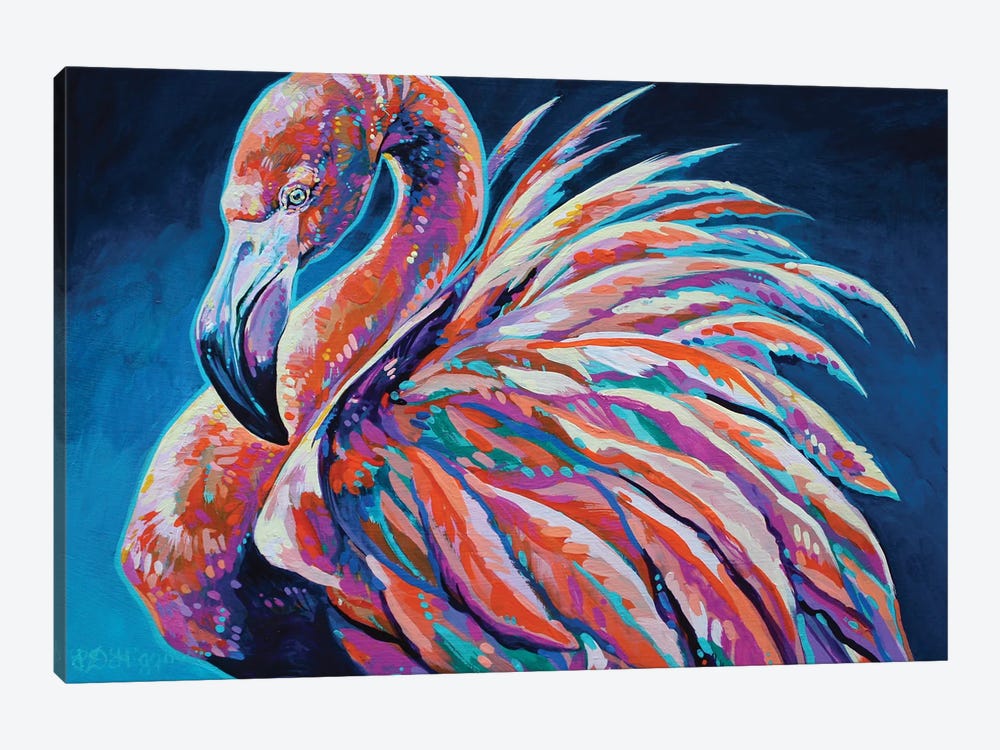 On Flamingo Pond by Derrick Higgins 1-piece Canvas Artwork