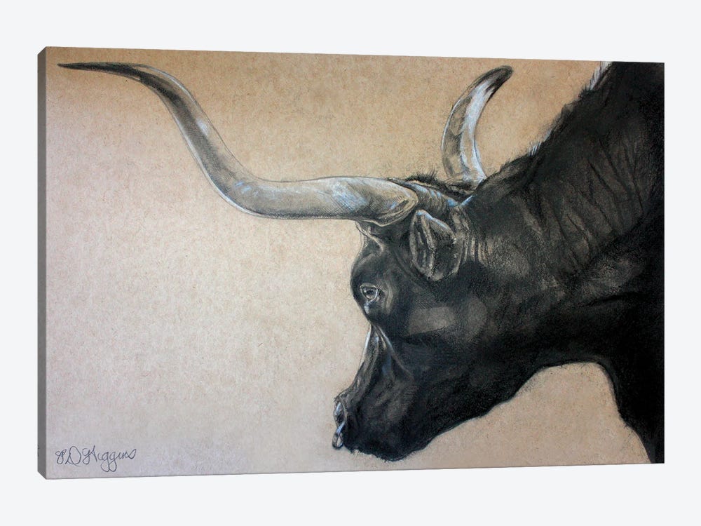 Red Rock Canyon Bull by Derrick Higgins 1-piece Art Print