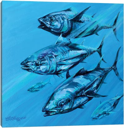 Bluefin Tuna School Canvas Art Print - Derrick Higgins 
