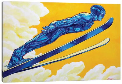 Ski Jumper Canvas Art Print - Skiing Art