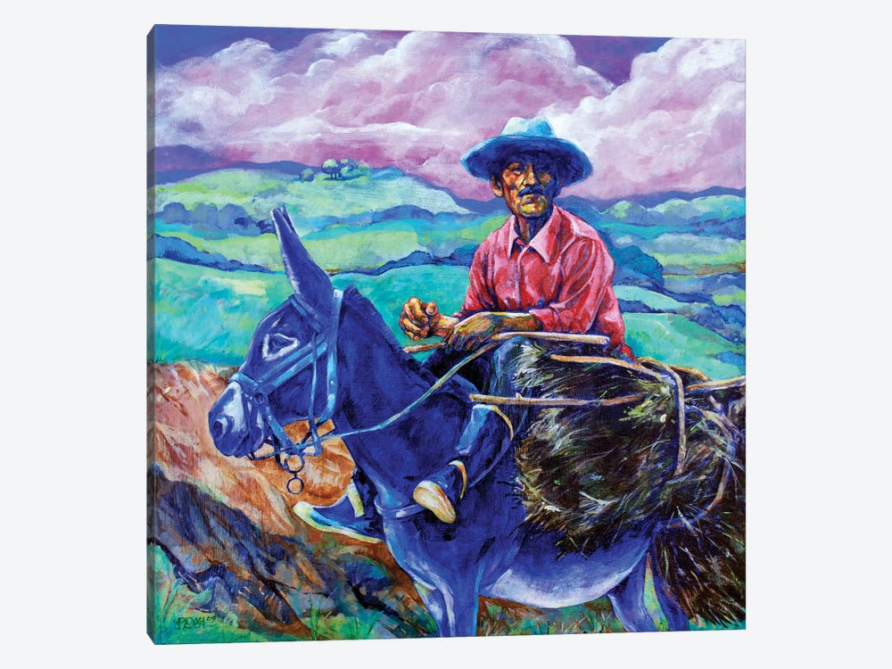 Blue Donkey by Derrick Higgins 1-piece Canvas Artwork