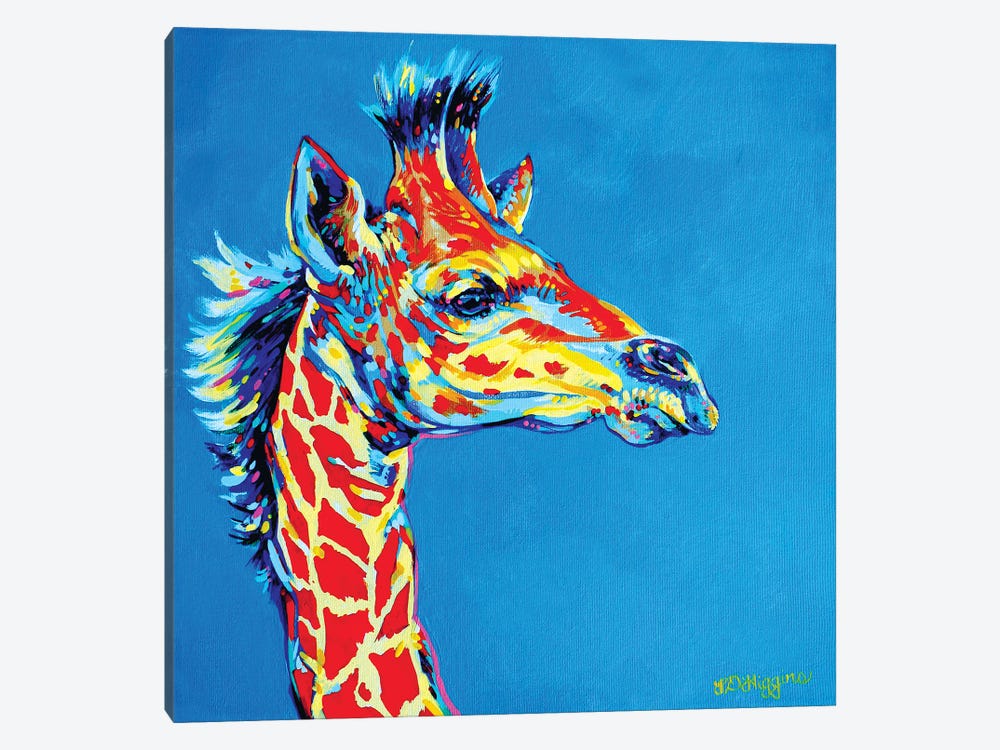 Blue Giraffe by Derrick Higgins 1-piece Art Print