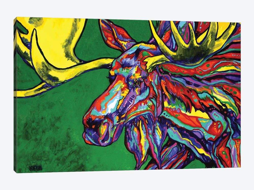 Bull Moose by Derrick Higgins 1-piece Canvas Wall Art