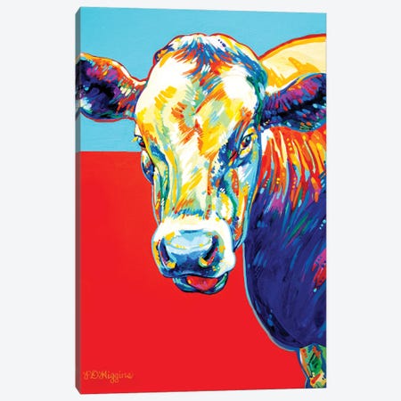 Clonmacnoise Cow Canvas Print #DHG39} by Derrick Higgins Canvas Art