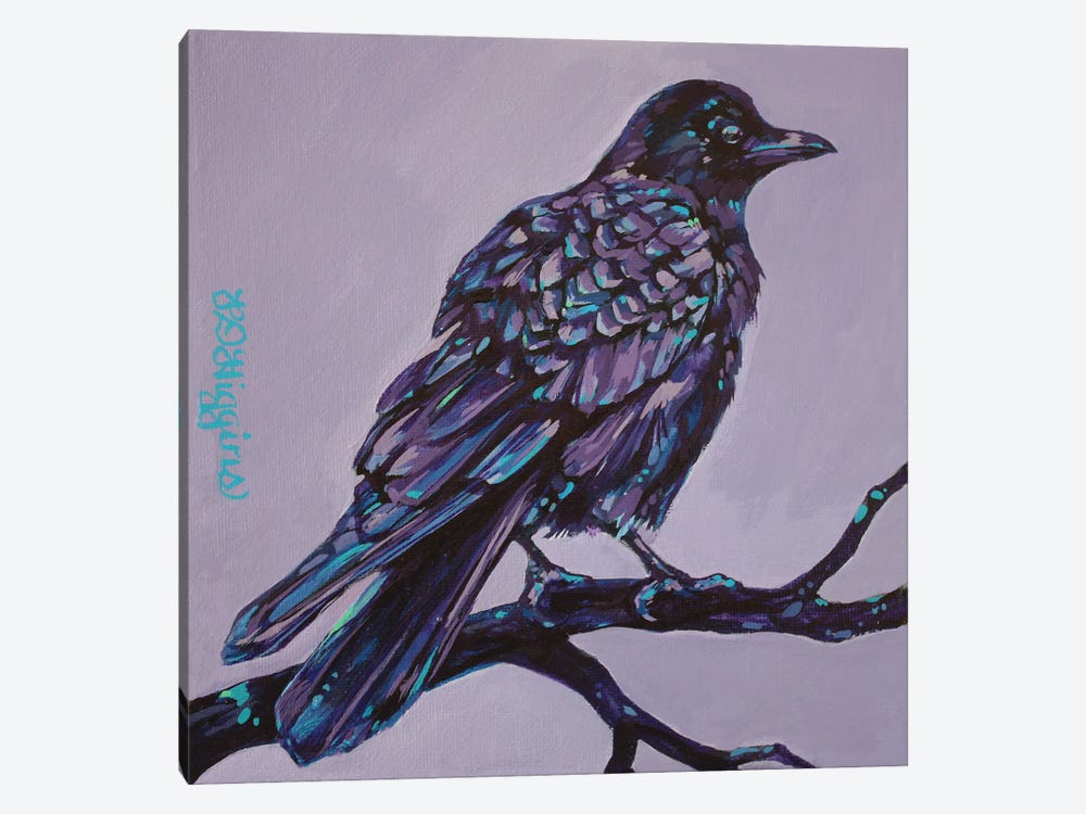 Mauve Crow by Derrick Higgins 1-piece Art Print
