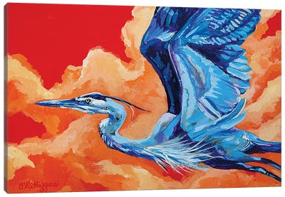 Fire In The Sky Canvas Art Print - Heron Art