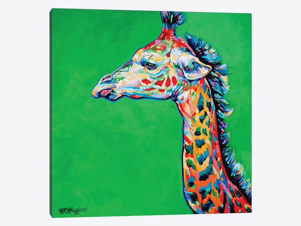Green Giraffe by Derrick Higgins 1-piece Canvas Artwork