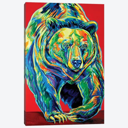 Grizzly On The Move Canvas Print #DHG58} by Derrick Higgins Canvas Wall Art