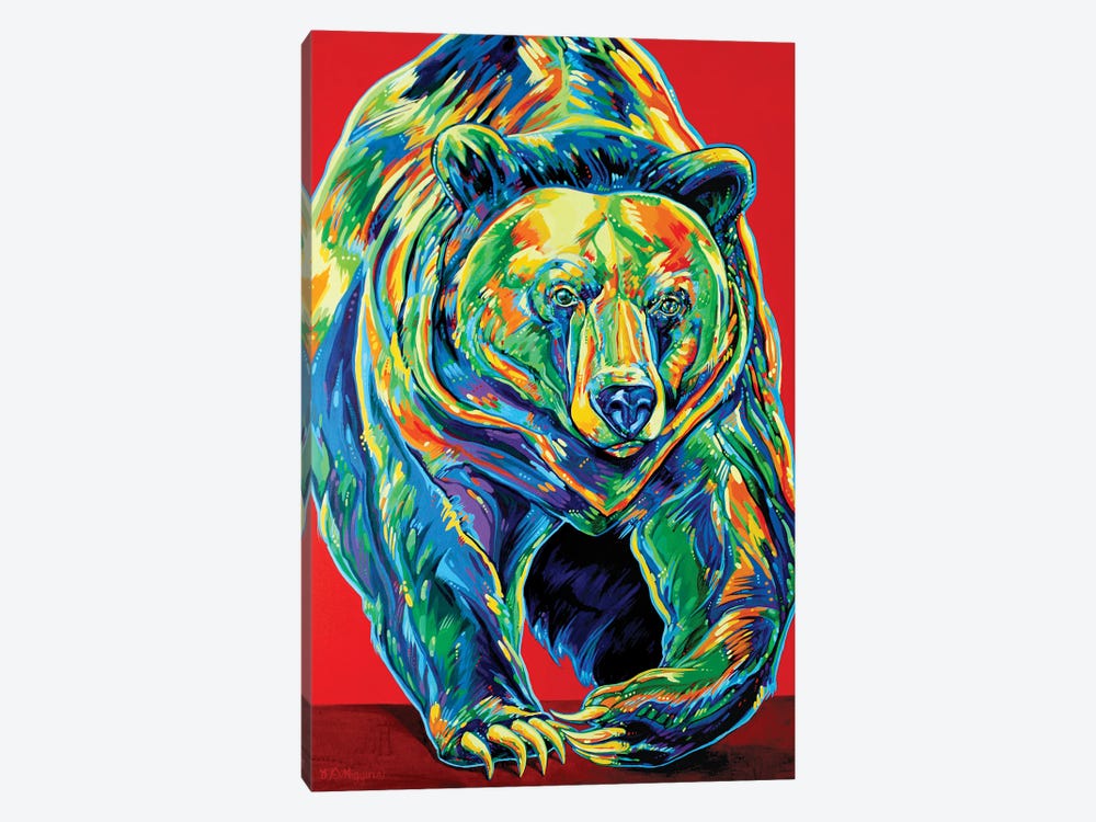 Grizzly On The Move by Derrick Higgins 1-piece Canvas Art