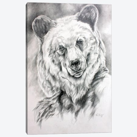 Grizzly Sketch Canvas Print #DHG60} by Derrick Higgins Canvas Art Print