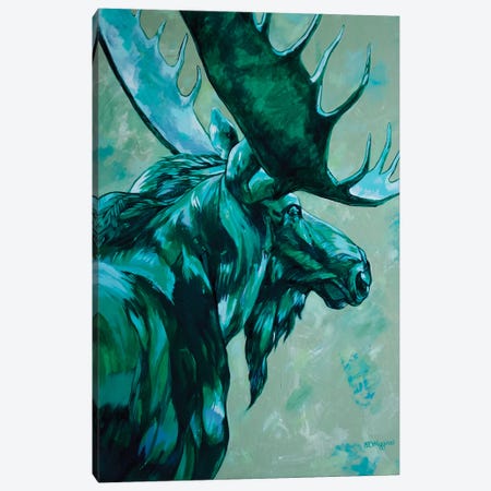 Jade Moose Canvas Print #DHG70} by Derrick Higgins Canvas Wall Art