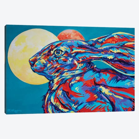 Moon Mars Rabbit Canvas Print #DHG89} by Derrick Higgins Art Print