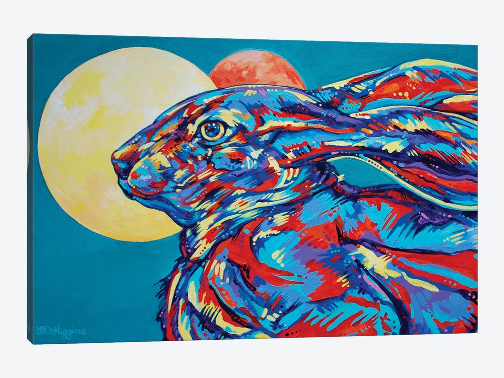 Moon Mars Rabbit by Derrick Higgins 1-piece Canvas Art