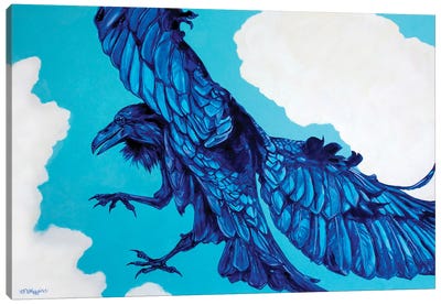 Raven Cloud Dancer Canvas Art Print - Raven Art