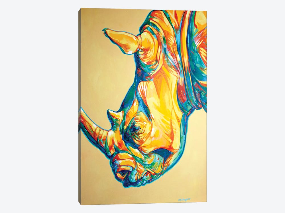 Golden Rhino by Derrick Higgins 1-piece Canvas Art