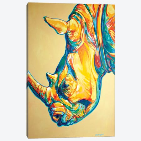 Golden Rhino Canvas Print #DHG96} by Derrick Higgins Canvas Art Print