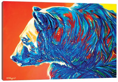 Rocky Mountaineer Grizzly Canvas Art Print - Derrick Higgins 