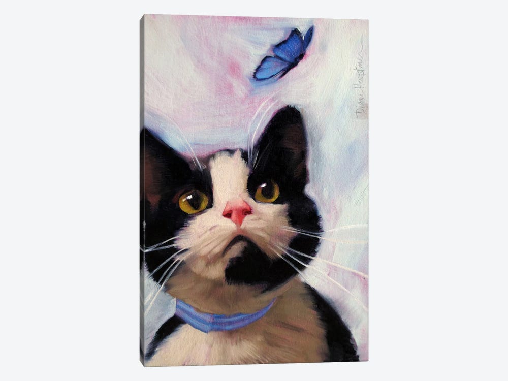 Cat And Butterfly by Diane Hoeptner 1-piece Canvas Artwork