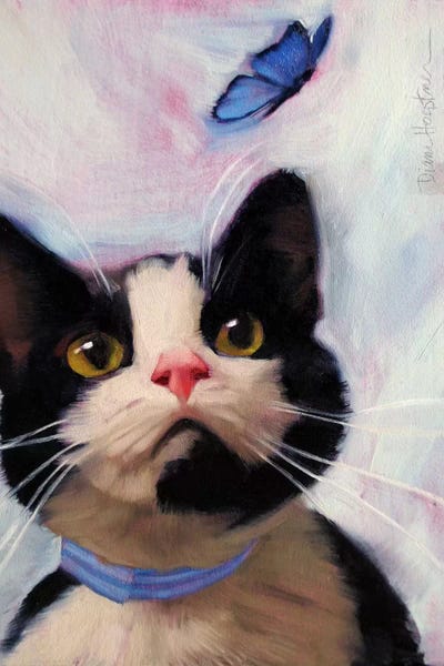 Kids Art Girls: Cat And Butterfly by Diane Hoeptner