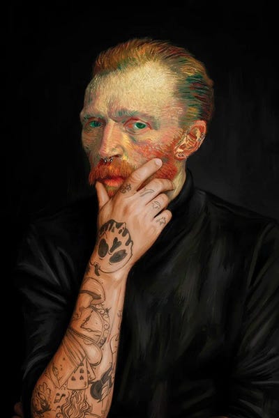 Black & Dark Art - Canvas Prints: Van Ink Gogh by Dikhotomy