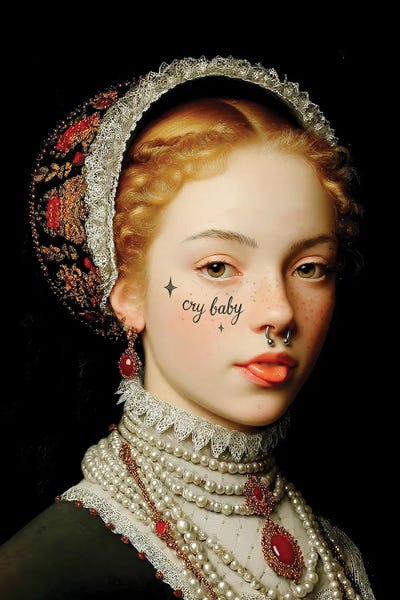 Black & Dark Art - Canvas Prints: Cry Baby by Dikhotomy