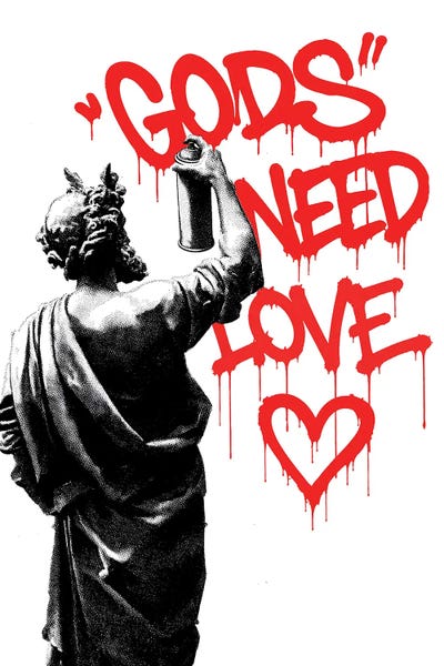 Black & Dark Art - Canvas Prints: Gods Need Love by Dikhotomy