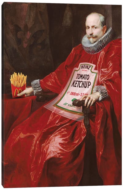 Sir Tomato Canvas Art Print - American Cuisine Art