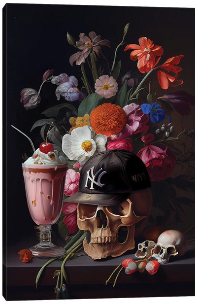 Skull Still Life Canvas Art Print - Dikhotomy
