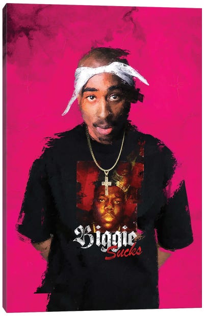 Biggie Sxcks Canvas Art Print - Tupac Shakur