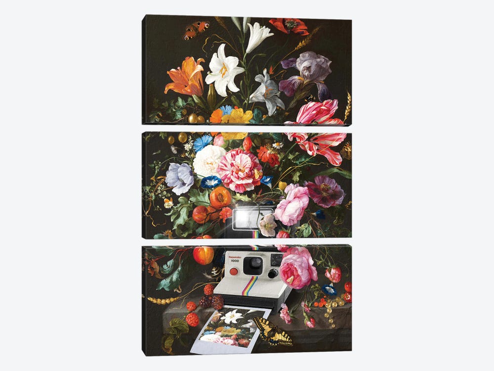 Floral Instant Photo by Dikhotomy 3-piece Canvas Artwork