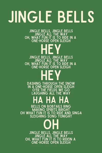 Jingle Bells Christmas Lyrics In Green