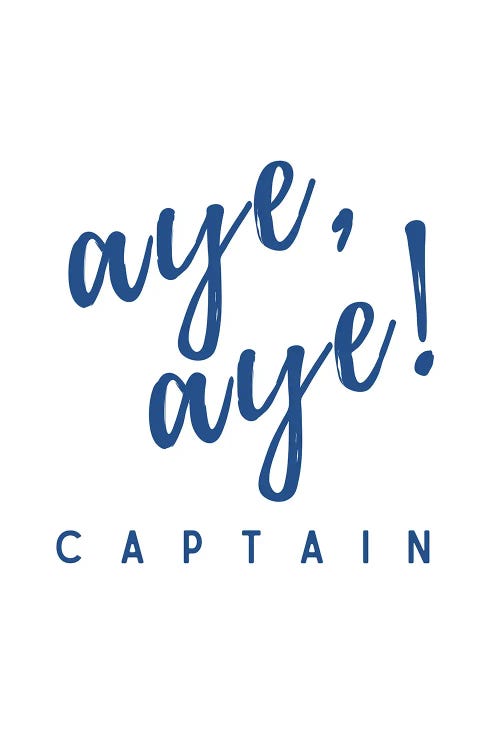 Nautical And Navy Aye Aye Captain! by Page Turner wall art
