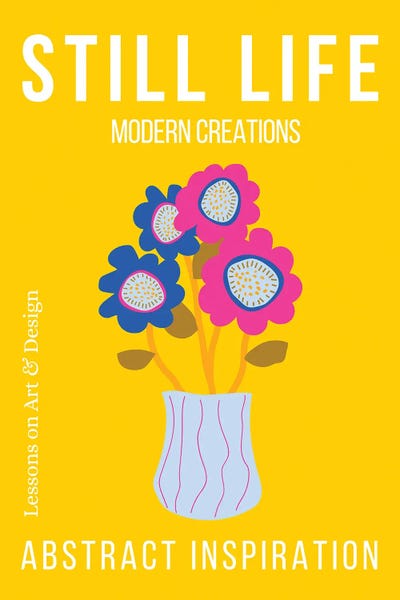 Still Life Abstract Flowers On Yellow Background by Page Turner canvas print