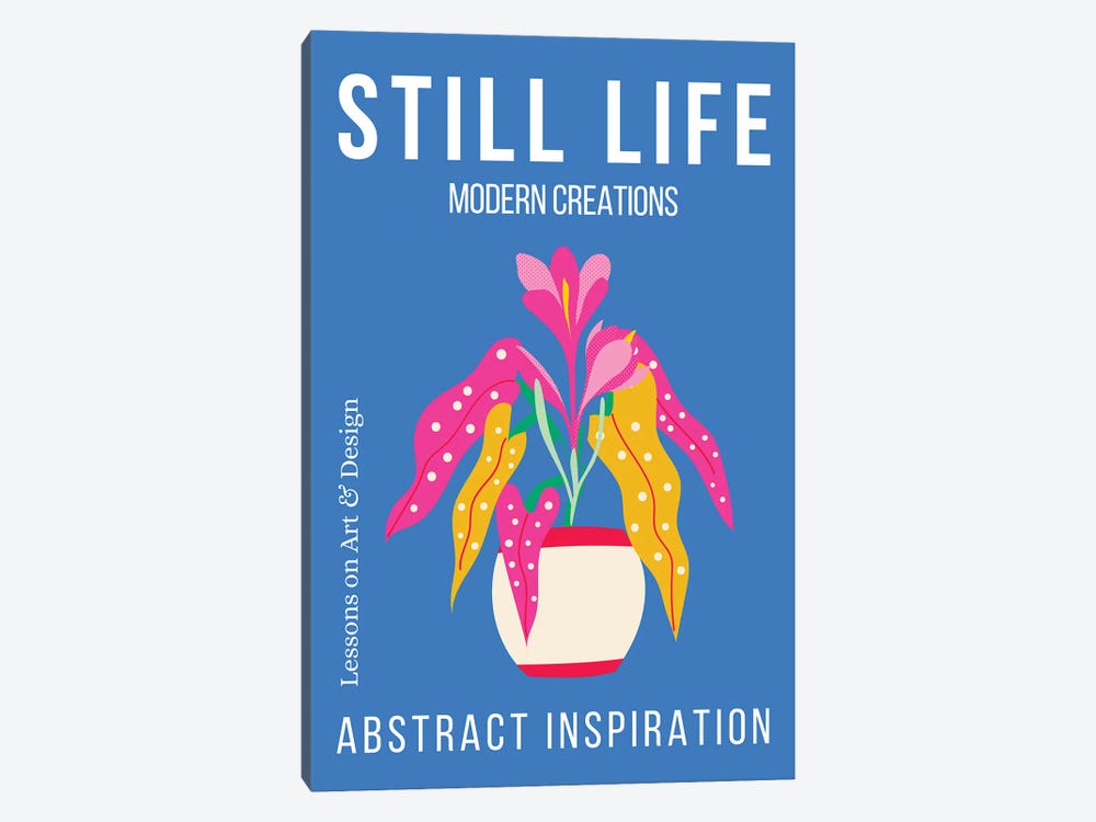 Still Life Abstract Plant On Blue Background by Page Turner 1-piece Canvas Print