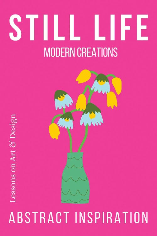 Still Life Abstract Vase With Flowers On Pink Background by Page Turner wall art