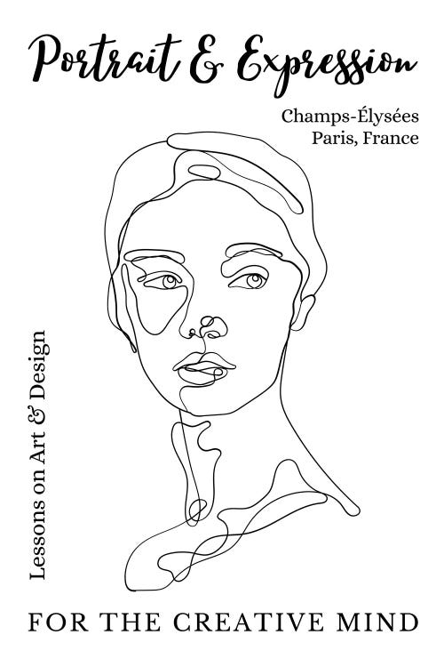 Portrait Line Art Face In Paris, France