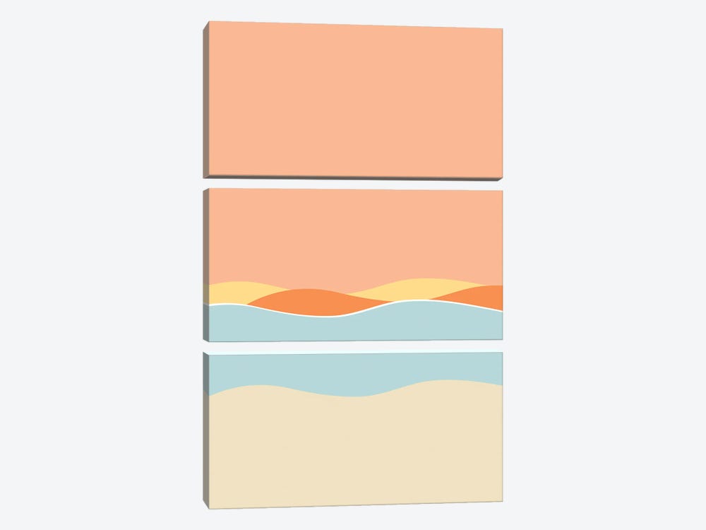 Sunset By The Sea by Page Turner 3-piece Canvas Wall Art