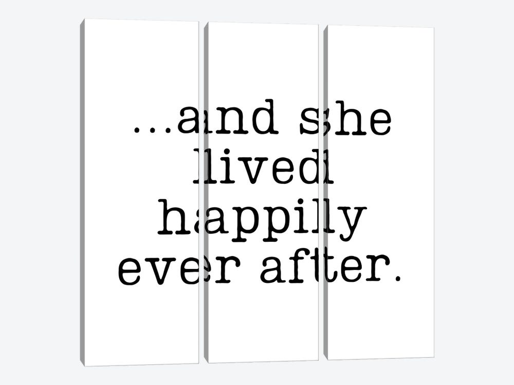 And She Lived Happily Ever After by Page Turner 3-piece Canvas Print