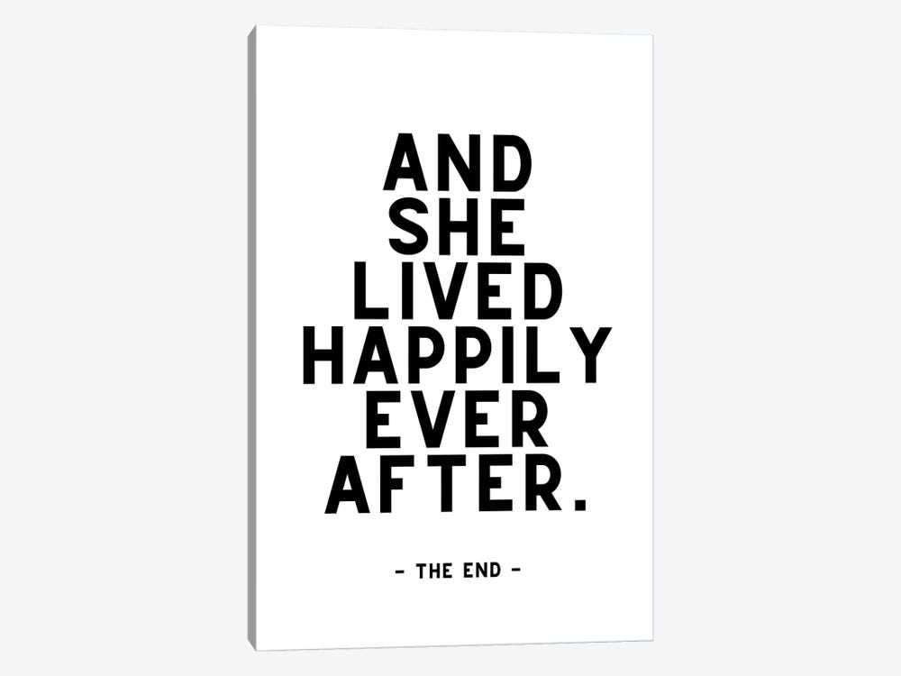 And She Lived Happily Ever After - The End by Page Turner 1-piece Canvas Wall Art