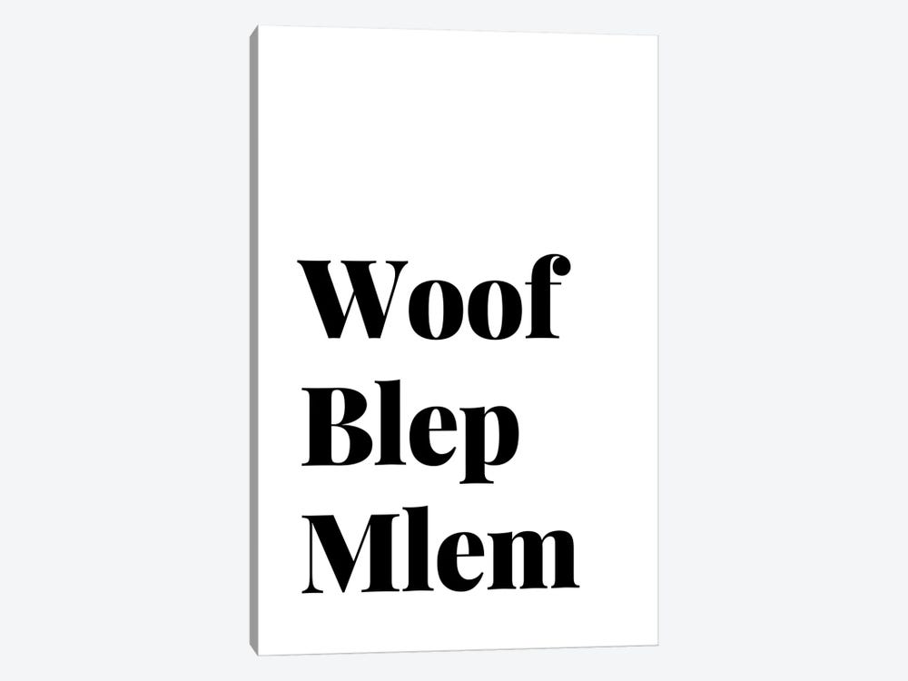 Woof Blep Mlem Dog Quote by Page Turner 1-piece Canvas Artwork