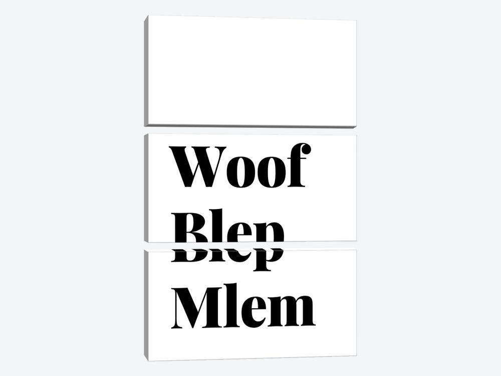 Woof Blep Mlem Dog Quote by Page Turner 3-piece Canvas Artwork