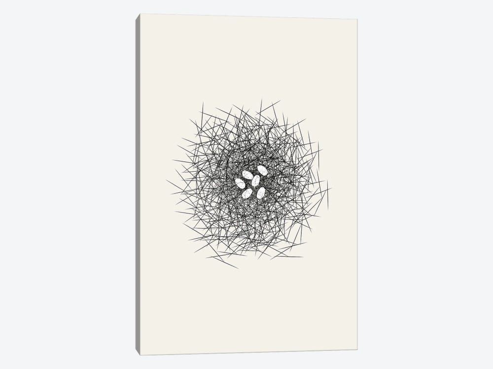 Nest Series - White Speckled Abstract Eggs by Page Turner 1-piece Canvas Art