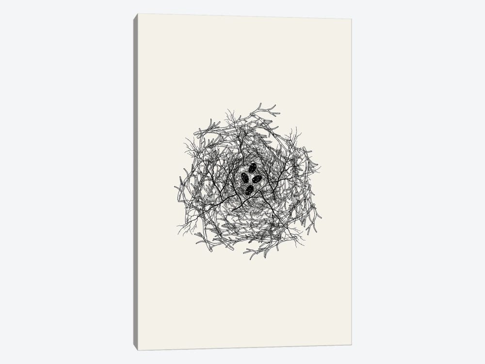 Nest Series - Black Speckled Abstract Eggs by Page Turner 1-piece Art Print