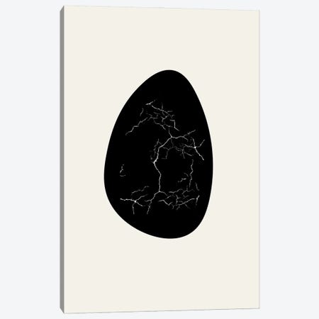Nest Series - Black Marbled Abstract Egg Shape Canvas Print #DHV193} by Page Turner Canvas Art Print