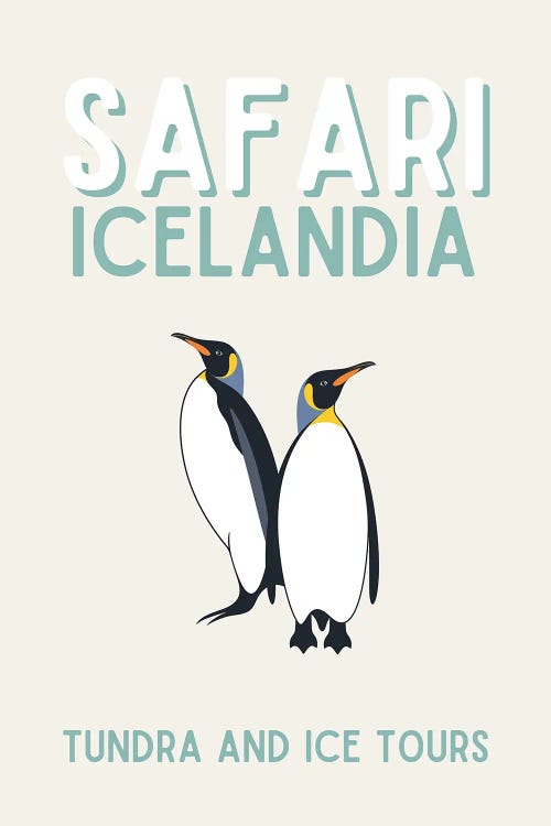 Safari Series - Vintage Iceland Travel With Penguins