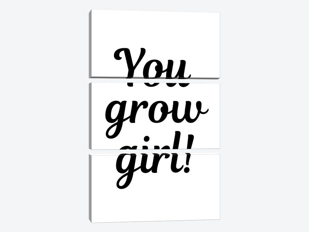 You Grow Girl Plant Quote by Page Turner 3-piece Canvas Art Print