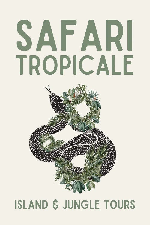 Safari Series - Vintage Tropical Travel With Snake