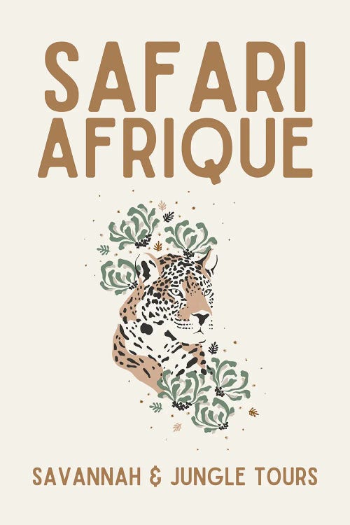 Safari Series - Vintage African Travel With Leopard