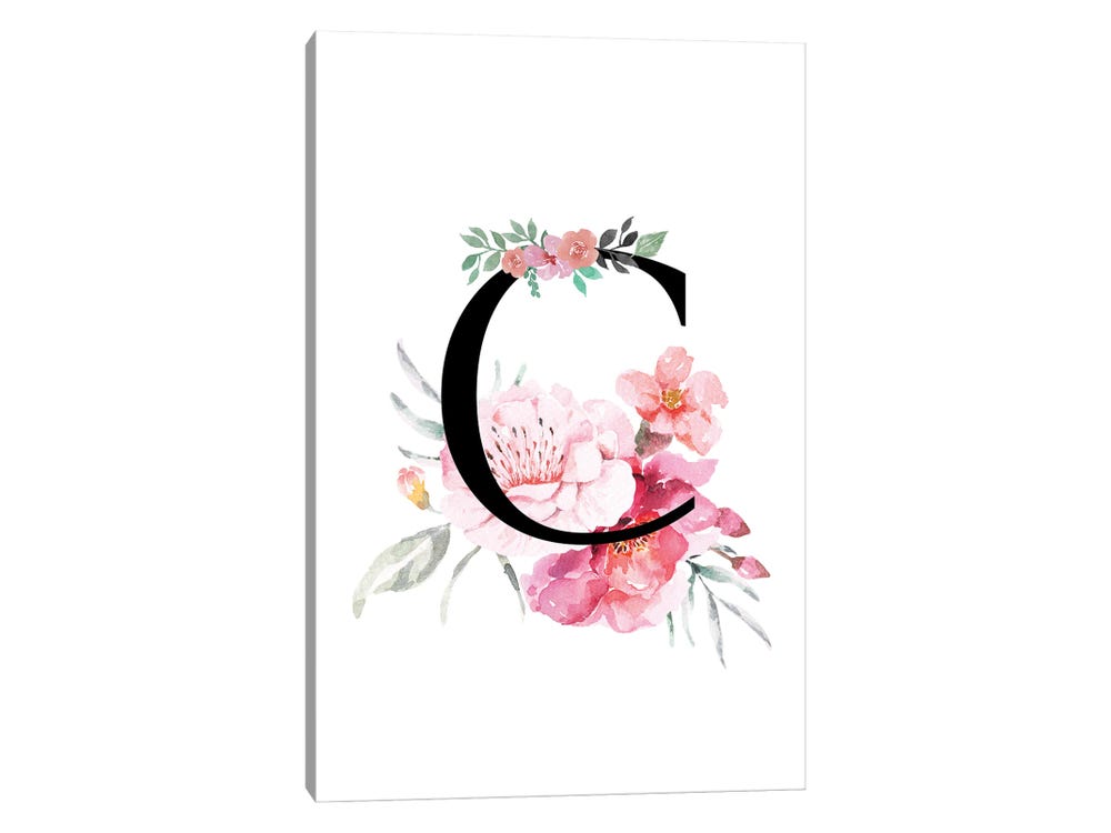 Watercolor Floral Monogram 2 - Number - Classic Blue Decorated